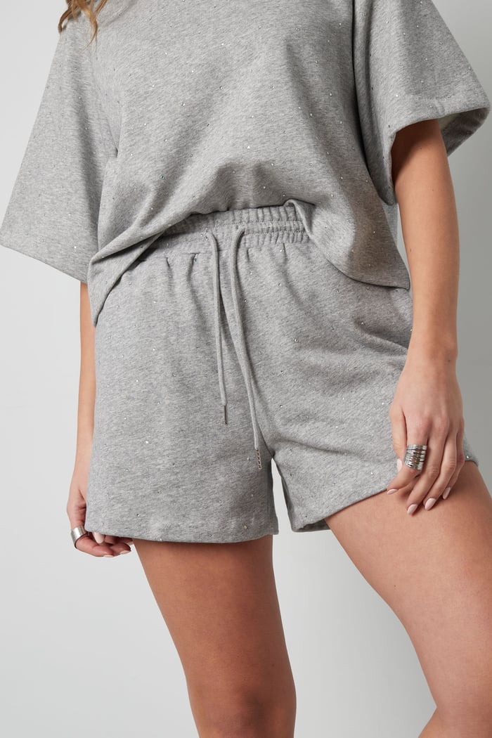 Joggingstof short met strass