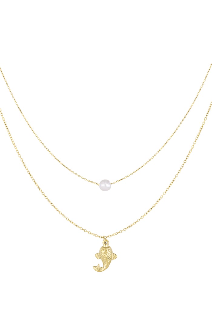 Fish and pearl Necklace
