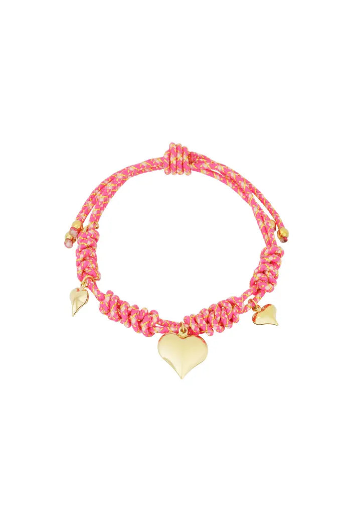 Heartfelt rope armband - Groen en goud kleur