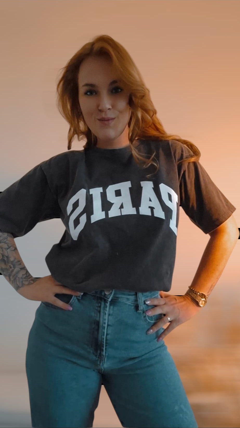 Paris shirtje - Donker Grijs-Wit