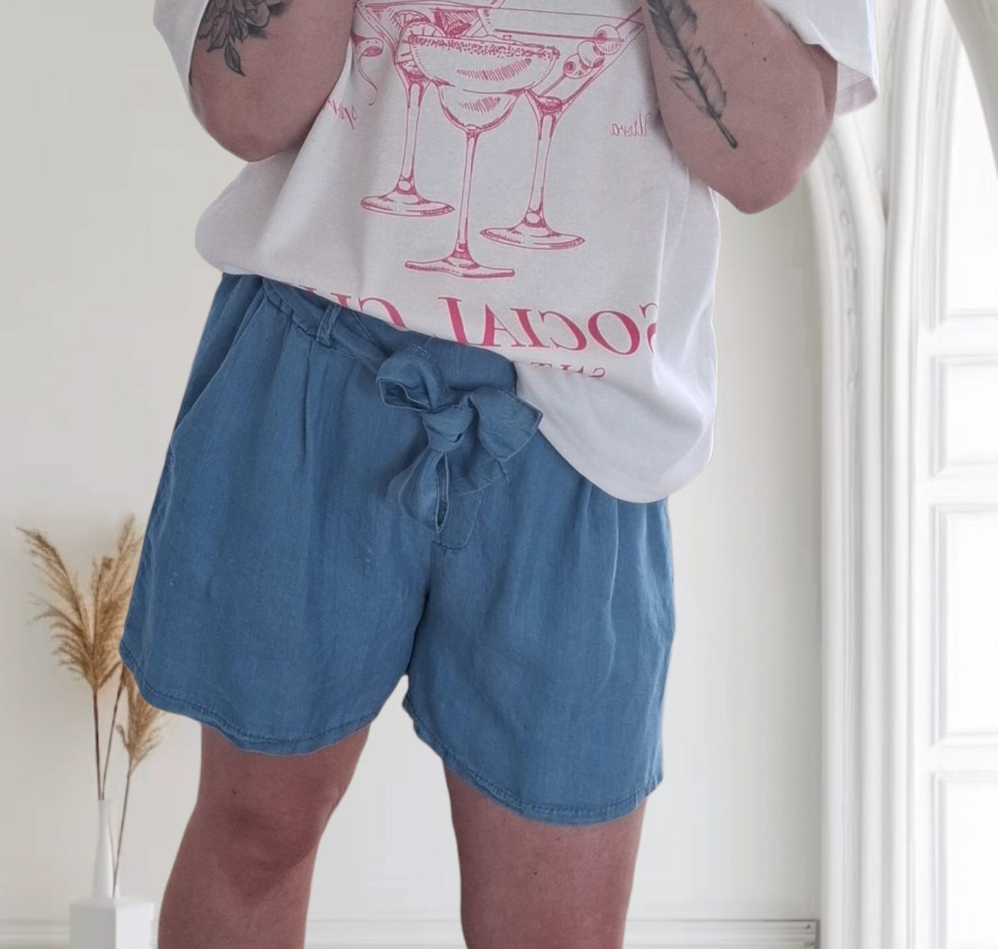 Ivy short - denim kleur
