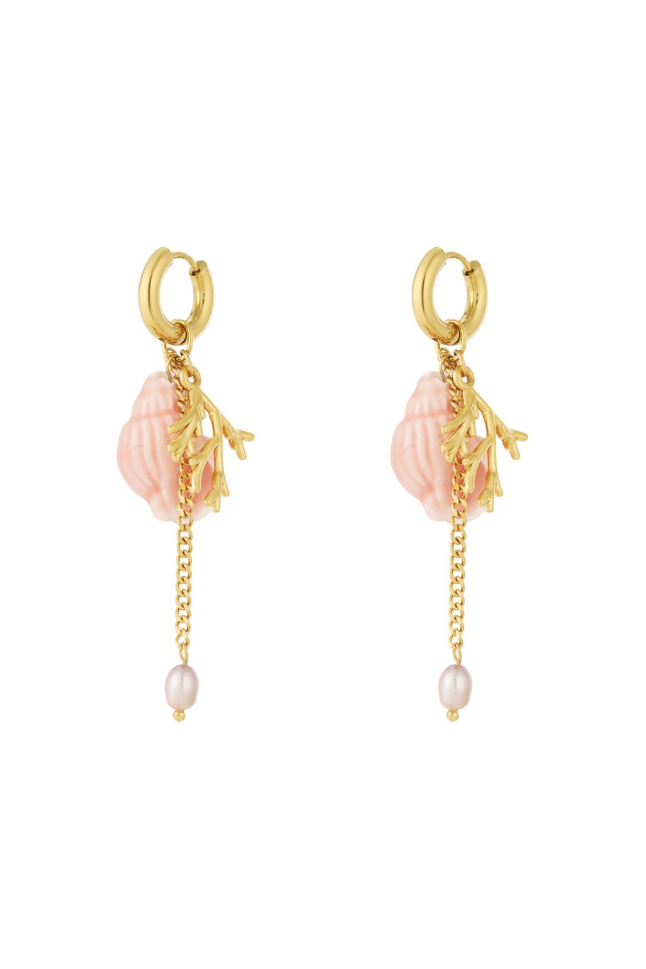 Coral vibes oorbellen