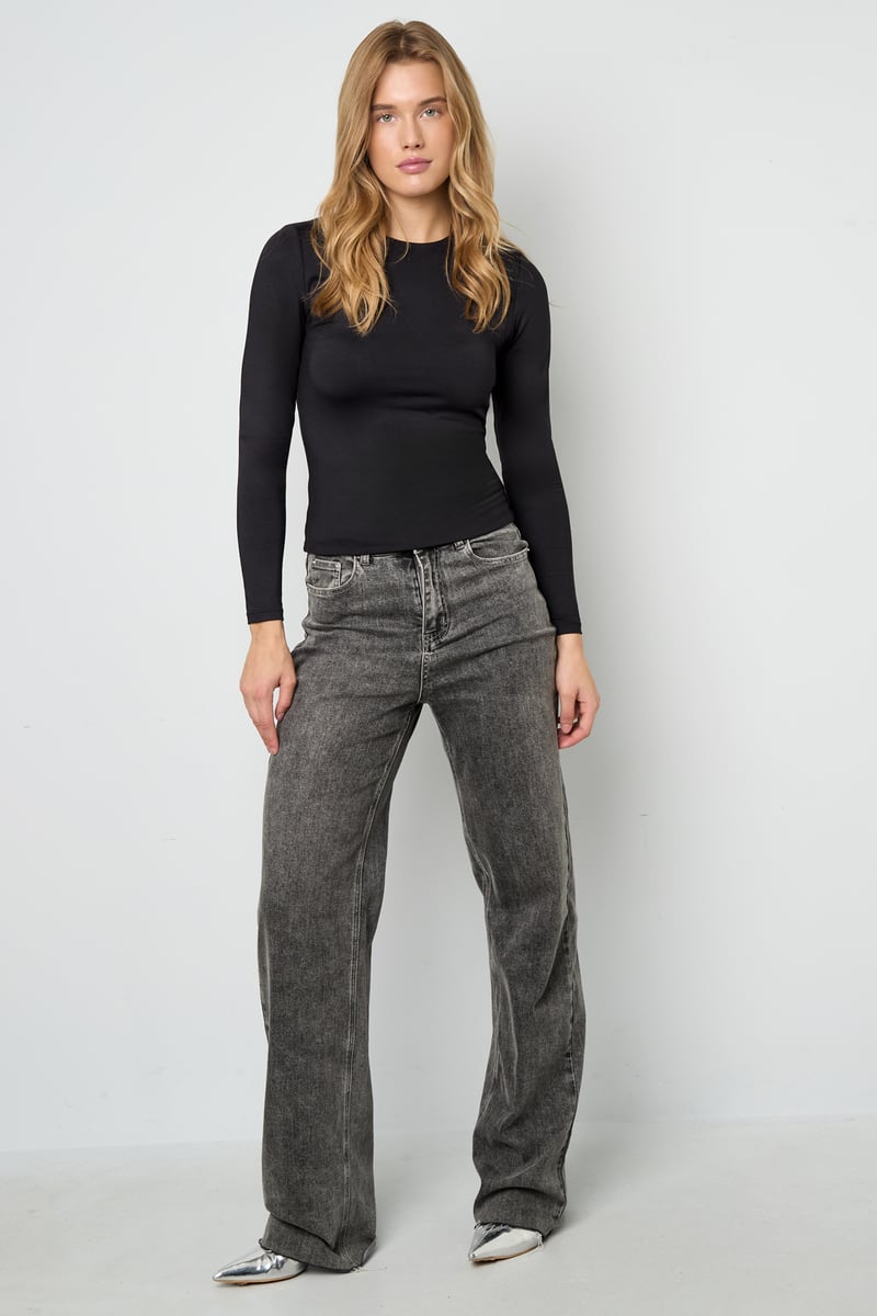 Nylon Long sleeve tops Solid color Basic All Fit  Clothes