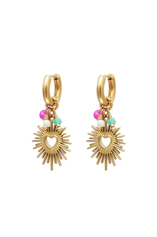 Oorbellen dangling hearts