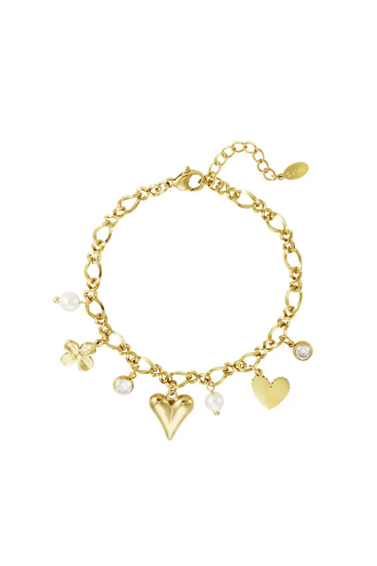 Sparkling love armband - goud