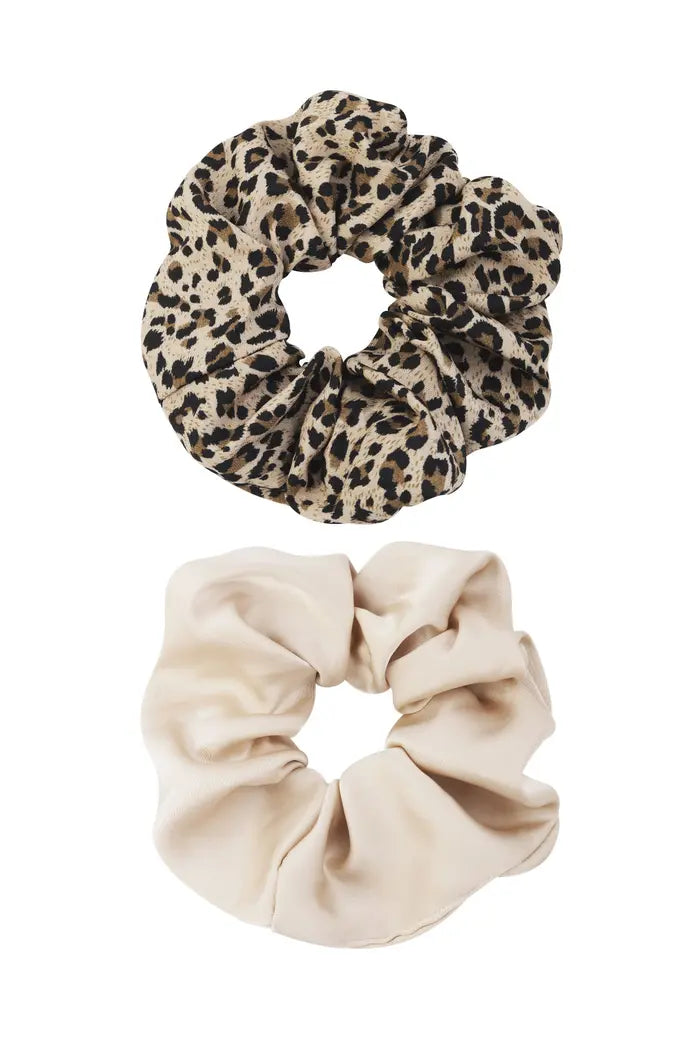 Scrunchie set panter duo - beige